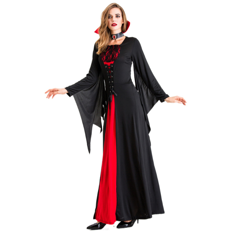 Halloween Jelmez Új Vámpír Denevér Jelmez Piros Fekete Csipke Ördög Jelmez cosplay Export Amazon