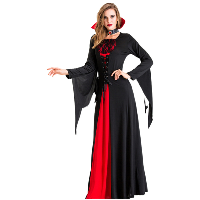 Halloween Jelmez Új Vámpír Denevér Jelmez Piros Fekete Csipke Ördög Jelmez cosplay Export Amazon