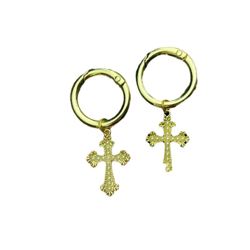 Veľkoobchod Punk Vintage zliatiny Pearl Diamond Cross topánky Buckle Martin Boots Dámske topánky Doplnky prívesok Keychain Cross