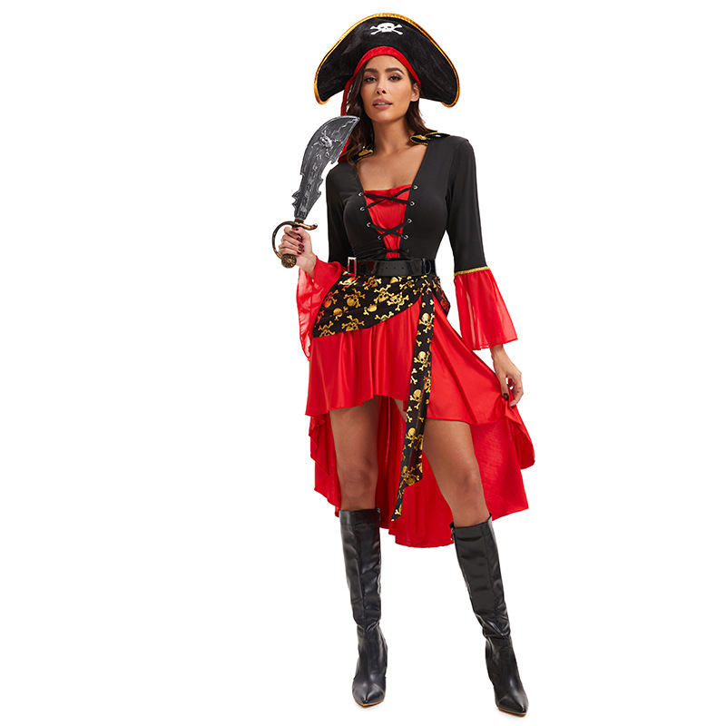 Costum de pirat european și american nou de Halloween pentru femei, cosplay, performanță scenică, Pirații din Caraibe, costum de mascarada