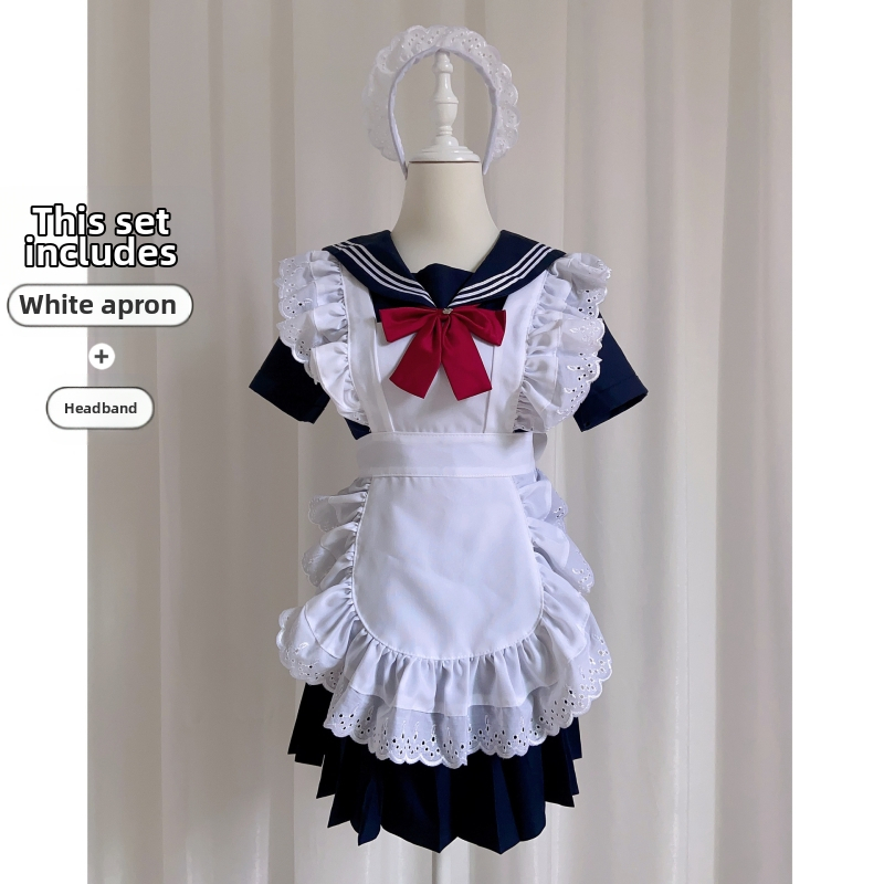 Klasický čiernobiely kostým slúžky COS Princezná Lolita s veľkou sukňou, mäkká dievčenská sukňa, anime slúžka, uniforma