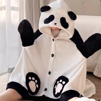 National Treasure Panda öösärk, konditsioneeri tekk, sall, neemekorallfliisist laisk keep