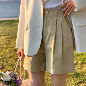 Rūpnīcas tiešā pārdošana Jaunas Retro ķemmētas kokvilnas Bermudu salas augstas jostasvietas platas bikses Sieviešu vasaras brīvas, tievējošas ikdienas šorti