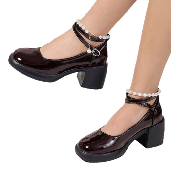 Γυναικεία ψηλοτάκουνα παπούτσια για την άνοιξη και το καλοκαίρι του 2025, νέα άφιξη, ένα παπούτσι με αγκράφα και χοντρό τακούνι, απλά, μοντέρνα γυναικεία παπούτσια