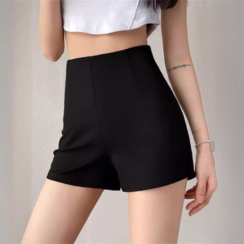 Čierne šortky pre ženy, vhodné na jar, jeseň a leto, nové nohavice s vysokým pásom a priliehavým strihom z roku 2025, chýbajúci spodný lem, šortky s čižmami