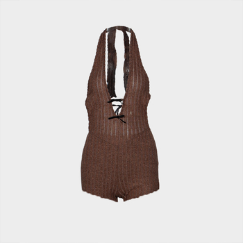 Jesenné a zimné nové cezhraničné európske a americké zahraničné obchodné jednofarebné s výstrihom a chrbtom, slim fit, sexy, horúce dievčenské šortky, overal