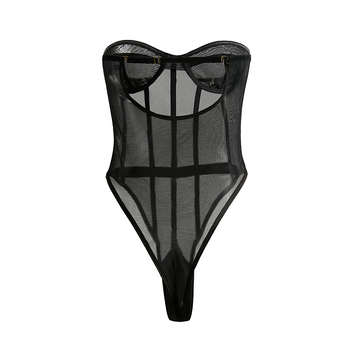 Prekogranično Prekogranično Proljeće i ljeto Novo vanjskotrgovinsko mrežasto donje rublje s ljepljivom kosti Europa i Amerika Seksi perspektiva Bez naramenica Tvrtka za oblikovanje tijela s otvorenom datotekom