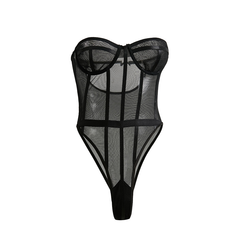 Prekogranično Prekogranično Proljeće i ljeto Novo vanjskotrgovinsko mrežasto donje rublje s ljepljivom kosti Europa i Amerika Seksi perspektiva Bez naramenica Tvrtka za oblikovanje tijela s otvorenom datotekom