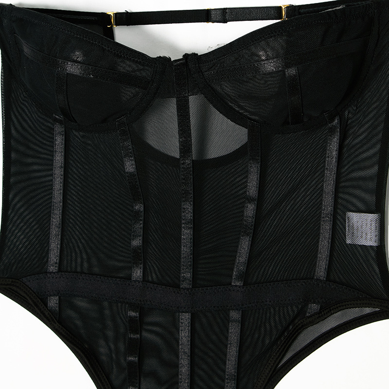 Prekogranično Prekogranično Proljeće i ljeto Novo vanjskotrgovinsko mrežasto donje rublje s ljepljivom kosti Europa i Amerika Seksi perspektiva Bez naramenica Tvrtka za oblikovanje tijela s otvorenom datotekom