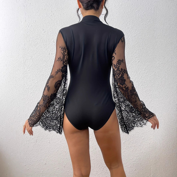 Ευρωπαϊκή και αμερικανική γυναικεία καλοκαιρινή σέξι φόρμα, γυναικεία λεπτή δαντέλα, μακρυμάνικη, ραφή, άνοιξη και φθινόπωρο, υπαίθρια ένδυση