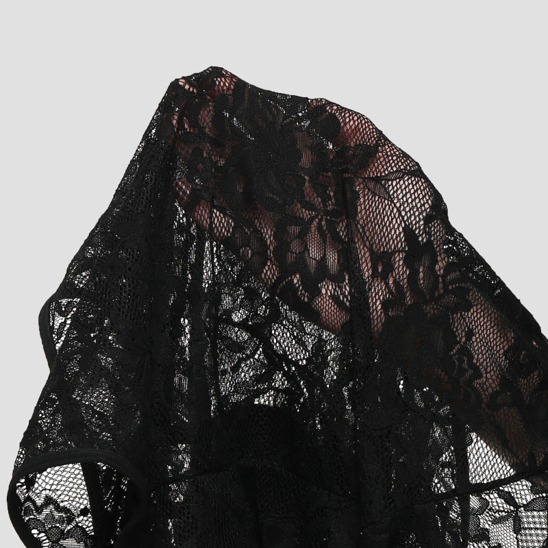 Novi uski kombinezon s rukavima i šupljom čipkom u europskoj i američkoj vanjskoj trgovini, duboki V dizajn, s osjećajem za lanternu, LY010