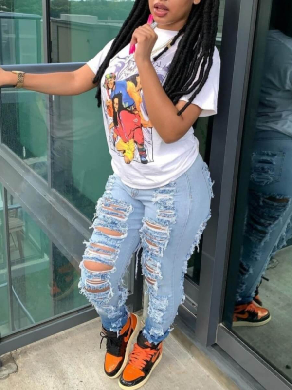 Jesenné 2023 Nové európske a americké štýlové pouličné trendy internetové celebrity s vysokým pásom, strečové džínsy pre ženy, zahraničný obchod, export, dámske nohavice