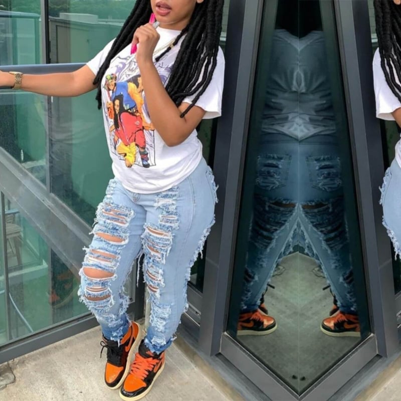 Jesenné 2023 Nové európske a americké štýlové pouličné trendy internetové celebrity s vysokým pásom, strečové džínsy pre ženy, zahraničný obchod, export, dámske nohavice