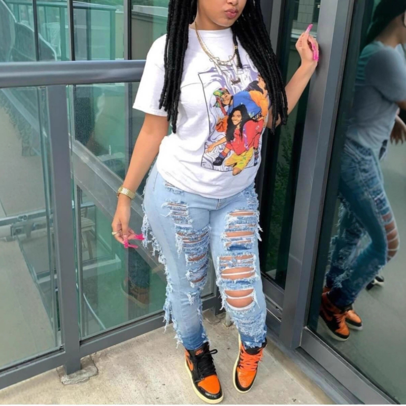 Jesenné 2023 Nové európske a americké štýlové pouličné trendy internetové celebrity s vysokým pásom, strečové džínsy pre ženy, zahraničný obchod, export, dámske nohavice