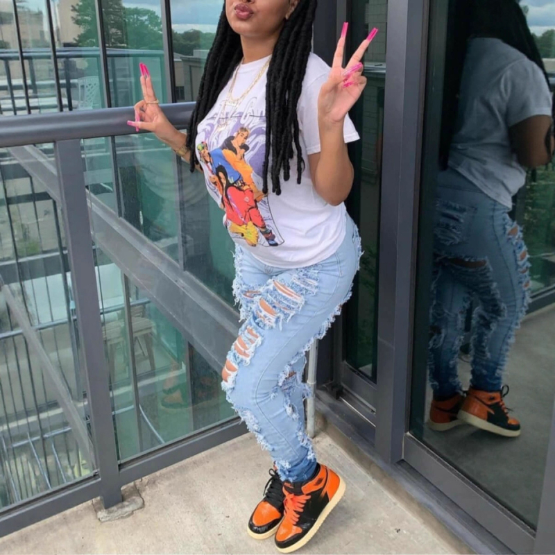 Jesenné 2023 Nové európske a americké štýlové pouličné trendy internetové celebrity s vysokým pásom, strečové džínsy pre ženy, zahraničný obchod, export, dámske nohavice