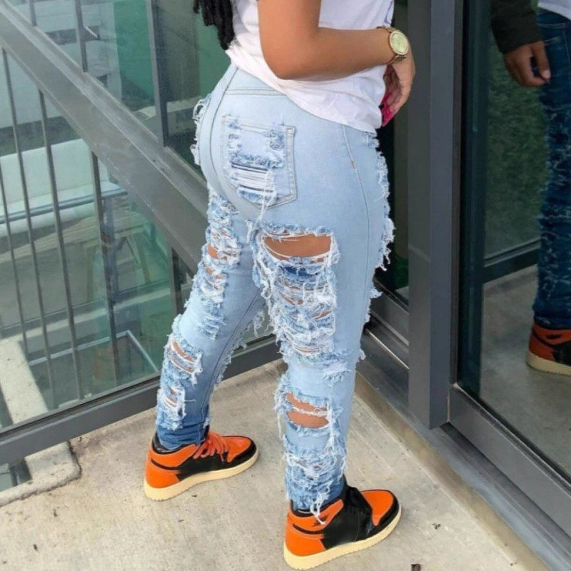 Jesenné 2023 Nové európske a americké štýlové pouličné trendy internetové celebrity s vysokým pásom, strečové džínsy pre ženy, zahraničný obchod, export, dámske nohavice