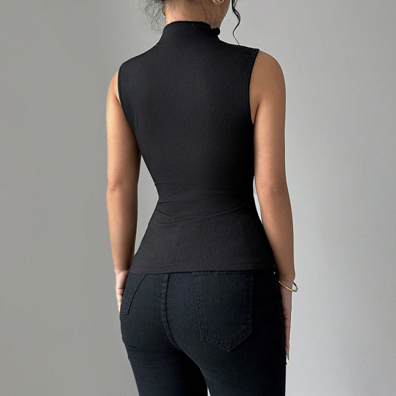 Cezhraničné skoré jarné nové európske a americké módne horúce dievčenské tričko s visiacim výstrihom, kvetinovým výstrihom a bez rukávov, luxusné tričko s krátkym rukávom