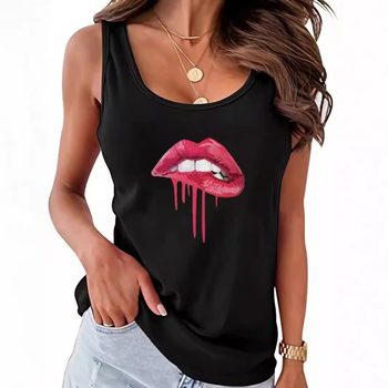 Valentinovo, poljubac, volim me, elementarni top, ženski jednobojni, seksi majica bez rukava, ležerno vanjsko odijelo, odijelo za unutarnju obalu