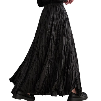 Υψηλής ποιότητας πλισέ φούστα άνοιξη και φθινόπωρο, νέα γυναικεία ελαστική μέση, χαλαρή αδυνατιστική casual φούστα