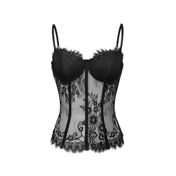 Νέο γιλέκο αδυνατίσματος Amazon European and American Street Spice Girl Lace Eyelashes Fish Bone Slim-fit Backless Γυναικείο 9018