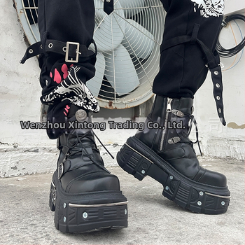 Cizme scurte Y2K cu fund gros 2024, cizme Martin transfrontaliere pentru comerț exterior european și american, stil gotic, cizme punk de locomotivă pentru femei