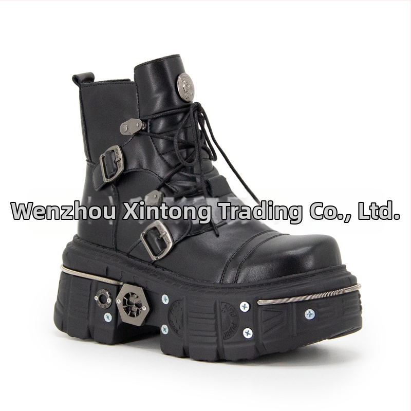 Hrubé spodné krátke čižmy Y2K z roku 2024, nové európske a americké zahraničné obchodné cezhraničné topánky Martin, gotické punkové čižmy v lokomotívnom štýle pre ženy