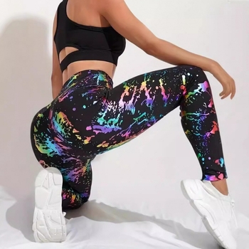 Cezhraničné európske a americké bežecké nohavice Amazon, zdvíhanie brucha, joga, fitness, cvičenie, nahé, úzke legíny s potlačou