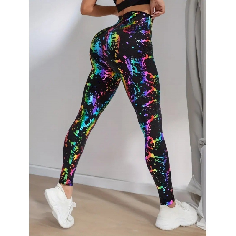 Cezhraničné európske a americké bežecké nohavice Amazon, zdvíhanie brucha, joga, fitness, cvičenie, nahé, úzke legíny s potlačou