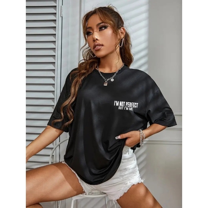 Dámske tričko s krátkym rukávom, voľný top s okrúhlym výstrihom a európskym a americkým zahraničným obchodom 2024, letné, s krátkym rukávom a voľnou výstrihom