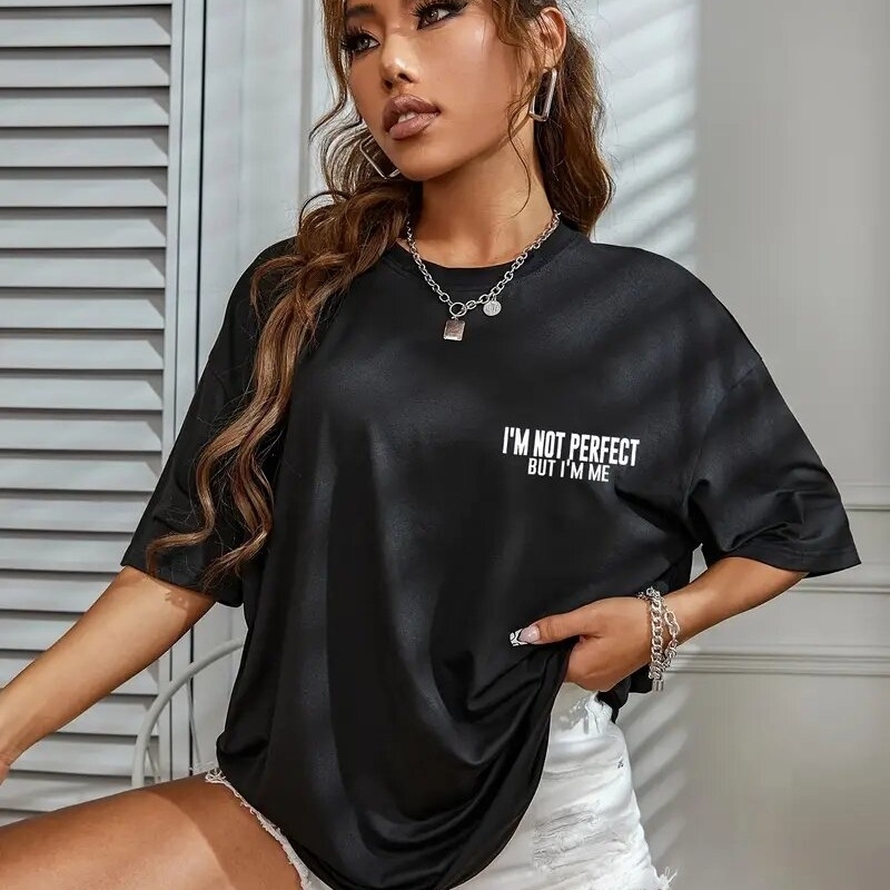 Dámske tričko s krátkym rukávom, voľný top s okrúhlym výstrihom a európskym a americkým zahraničným obchodom 2024, letné, s krátkym rukávom a voľnou výstrihom