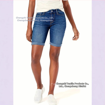 Dámske džínsové šortky v štýle motocykla, strečové modré, európske a americké, Amazon Foreign Trade z roku 2025
