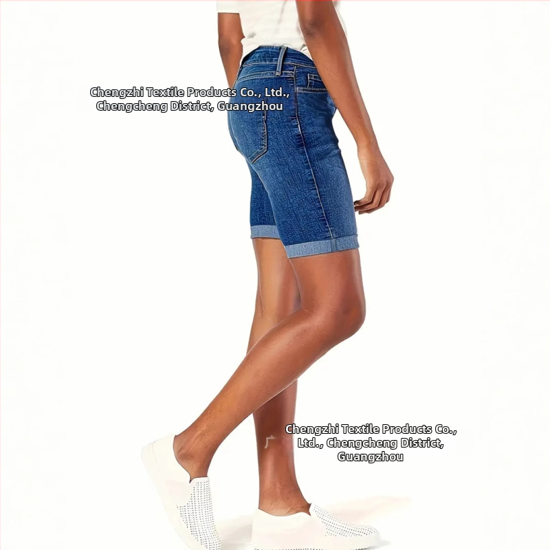Dámske džínsové šortky v štýle motocykla, strečové modré, európske a americké, Amazon Foreign Trade z roku 2025