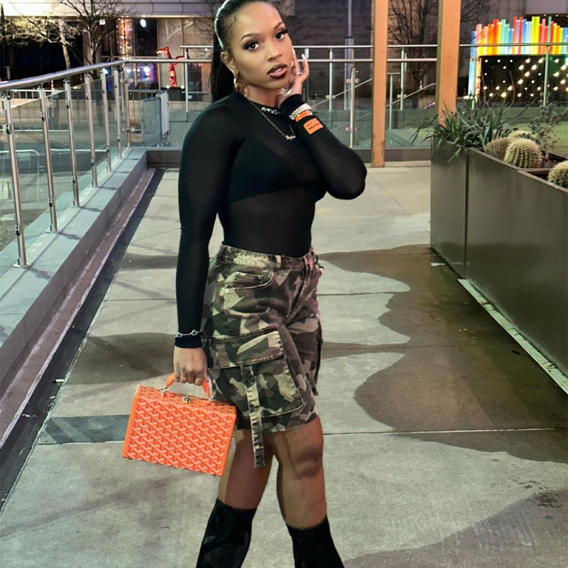 30010 Nazada Cross-Border dámske letné nové produkty Amazon Sexy vystrihnuté maskáčové zipsové elastické šortky pre ženy