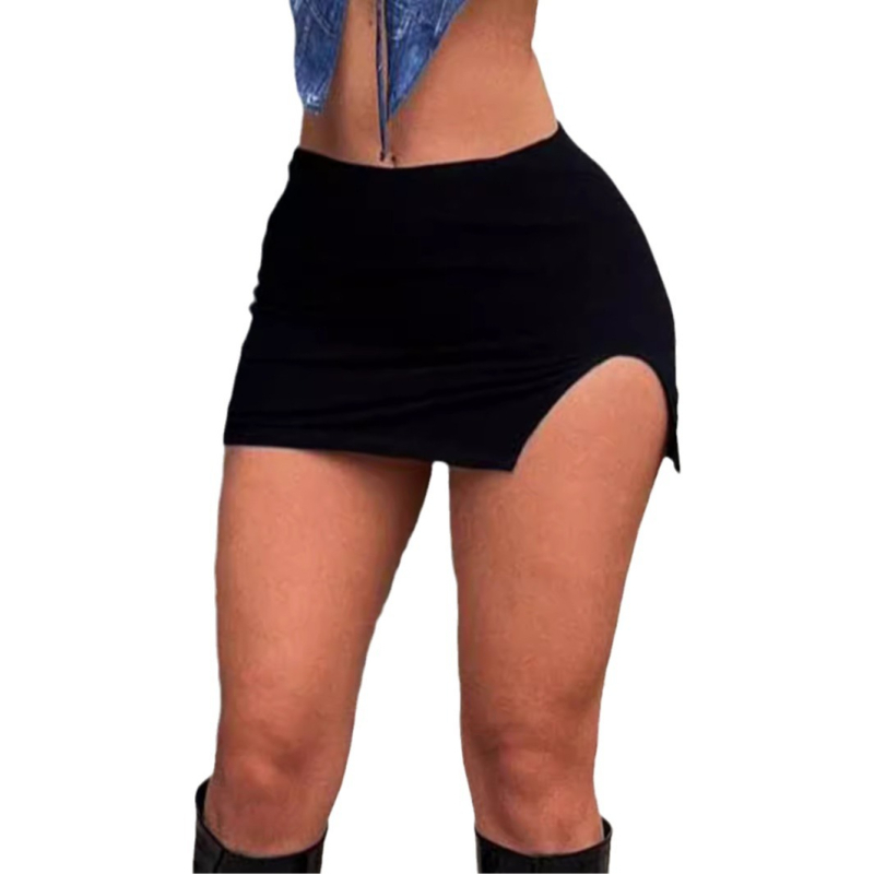 PY1033 2024 uus kuum tüdrukute stiilis lõhestatud puusaga seelik