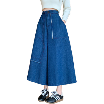 Dámske voľné nohavice s výstelkou a širokými nohavicami Design Sense, jarné a jesenné, voľné, v páse, po členky