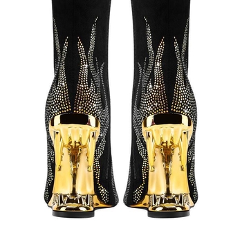 2024. Nove modne europske i američke čizme s cirkonima, petom u obliku tigrovih zuba, plamenom za Noć vještica, tanke čizme, rastezljive čizme, modne čizme