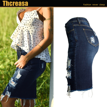 Ευρωπαϊκά και Αμερικανικά Ρούχα Ευρωπαϊκά και Αμερικανικά Ρούχα Σε Δημοφιλείς Πωλήσεις Σέξι Τζιν Φούστα με Στενή Εφαρμογή και Αγκαλιά στους Γοφούς