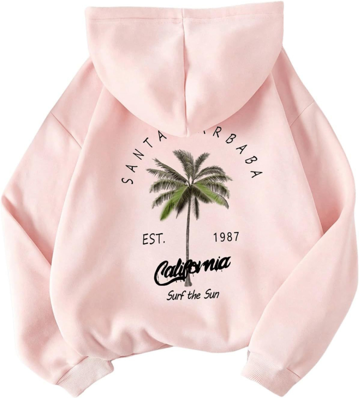 Ženske majice s kapuljačom i grafičkim printom Sweatyrocks s dugim rukavima i vezicom