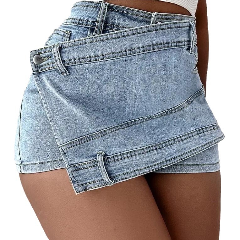 Prekogranična nova modna europska i američka uska seksi europska i američka ženska stilska M66513 rastezljiva uska traper hlača suknja