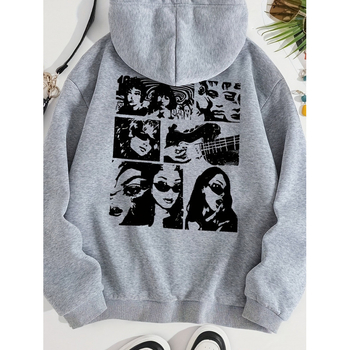 Dámska flísová mikina s dlhým rukávom a klokaním vzorom