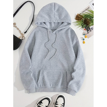 Дамски суичър с дълъг ръкав от полар и кенгуру