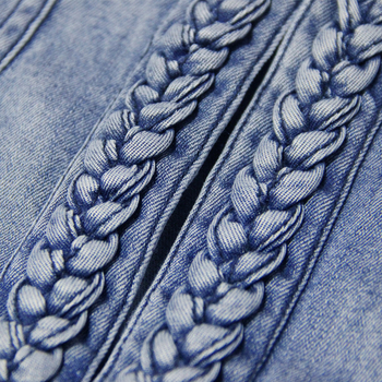 Μικρό κοντό τζάκετ για γυναίκες 2025 Νέο φθινόπωρο, casual, ρετρό σχέδιο, πλεκτό τζιν τοπ με στριφτό τελείωμα 9323