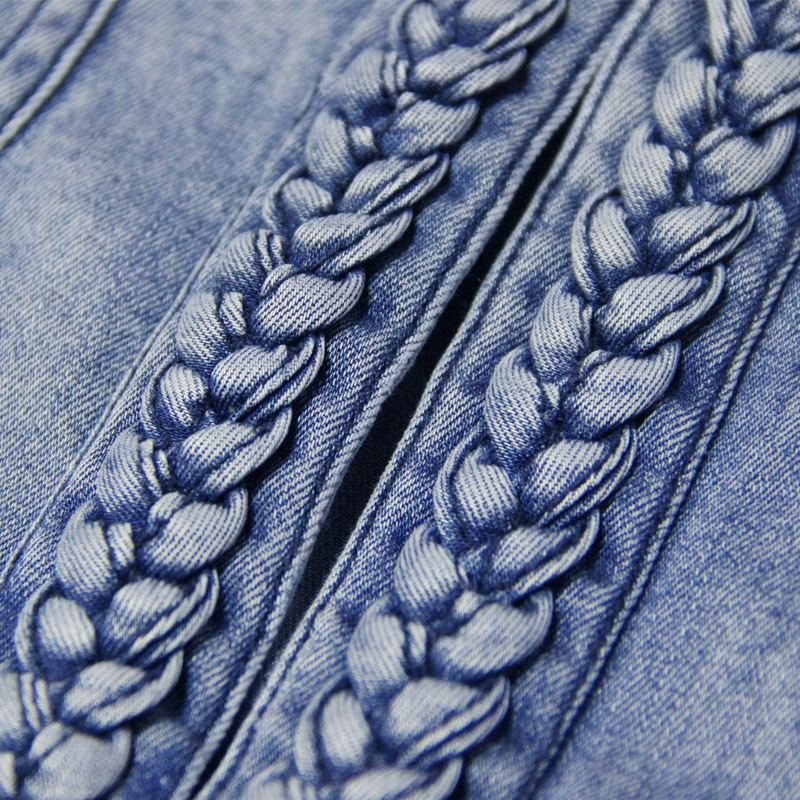 Mali sako kratka jakna za žene 2025 novi jesenski ležeran retro dizajn pleteni traper top 9323