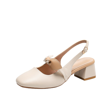 Γυναικεία σανδάλια με δάχτυλα για το καλοκαίρι του 2024, νέα, all-match γαλλικό στυλ νεράιδας, απαλά μονόστρωτα παπούτσια, χοντρά γυναικεία παπούτσια Mary Jane με μεσαίο τακούνι