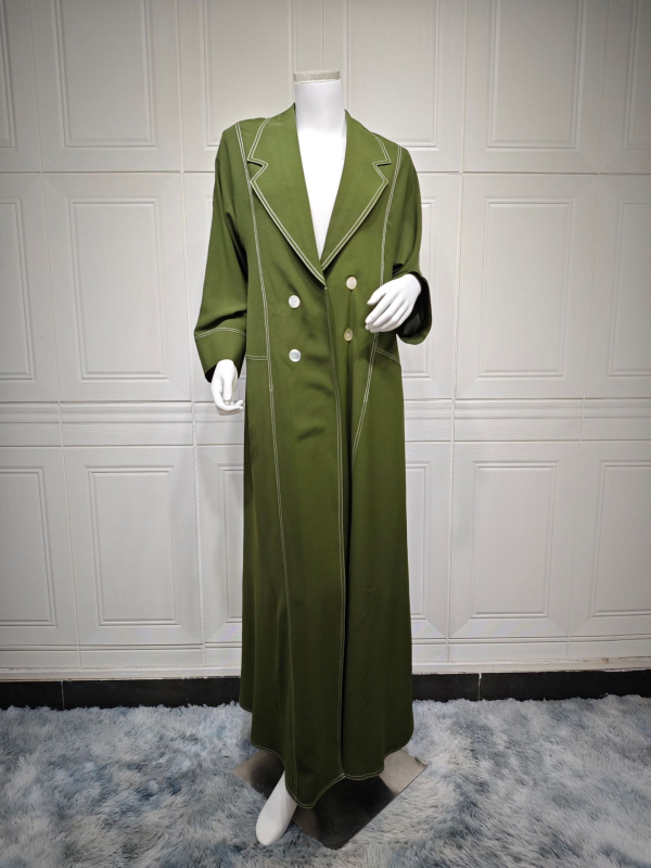 MQ150 Ευρωπαϊκό Μουσουλμανικό Αντιανεμικό Παλτό Amazon Σταυρωτό Μοντέρνο Μακρύ Κουμπί Διασυνοριακές Μετακινήσεις Abaya