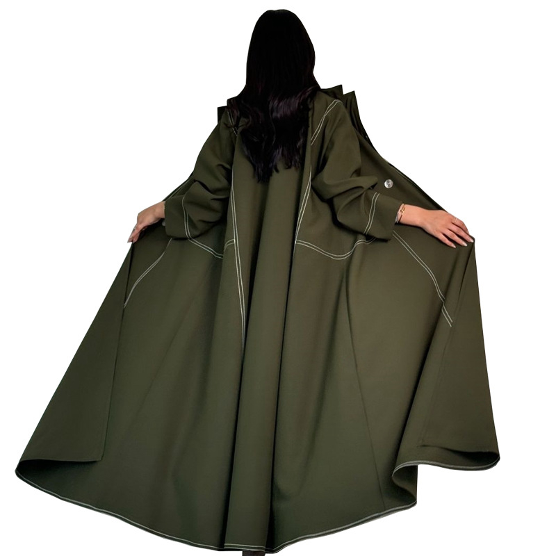 MQ150 Ευρωπαϊκό Μουσουλμανικό Αντιανεμικό Παλτό Amazon Σταυρωτό Μοντέρνο Μακρύ Κουμπί Διασυνοριακές Μετακινήσεις Abaya