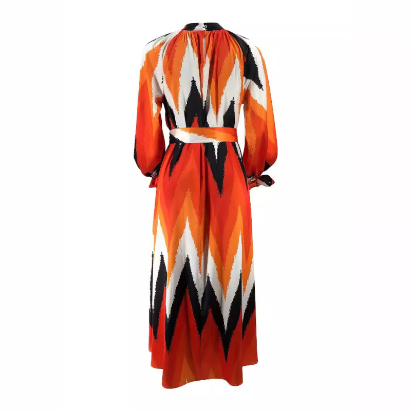 M2720 Cross Border Amazon Women Middle East Muslim 2024 Nový príchod Potlačené a farbené župany Módne elegantné šaty