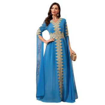 Γυναικείο φόρεμα Abaya με μακριά μανίκια και ραφή, γυναικείο μονόχρωμο φόρεμα από δαντέλα, από τη Μέση Ανατολή, σε διασυνοριακό στιλ