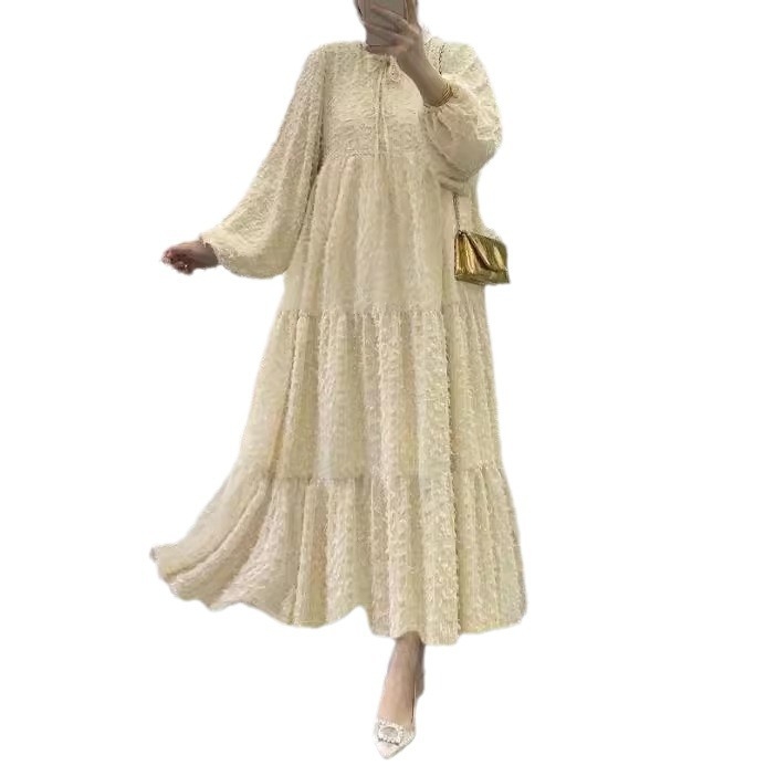 M2713 Amazon Žene Bliskog istoka Muslimanske Nova jednobojna duga haljina s rukavima