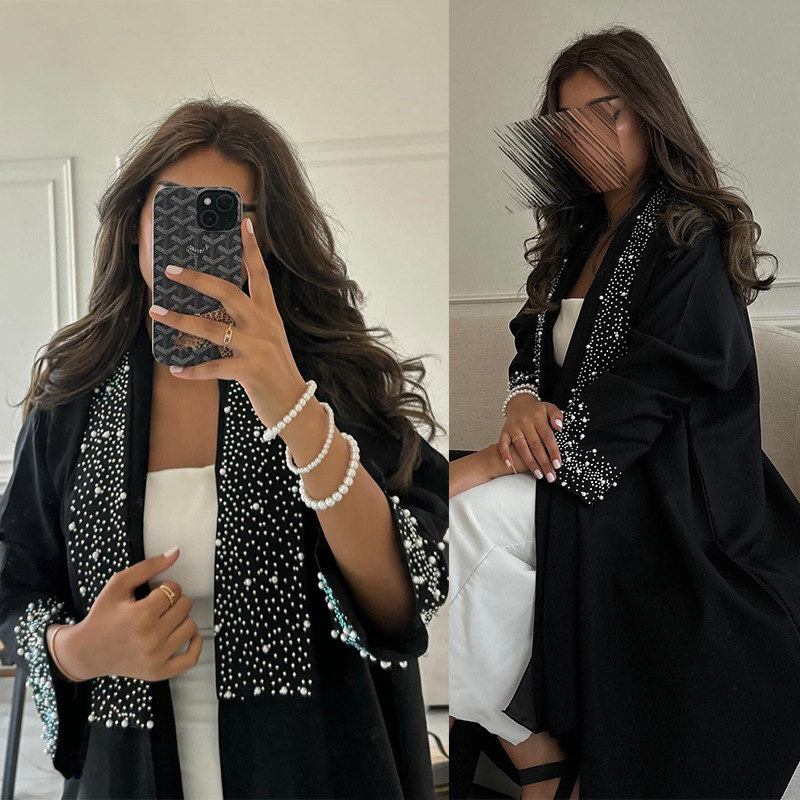 MQ169 režīmi Karsts Rhinestones Modes Tuvo Austrumu Halāts Piepilsētas Abaja Dubaijas Kardigana Halāts Abaja Sieviešu